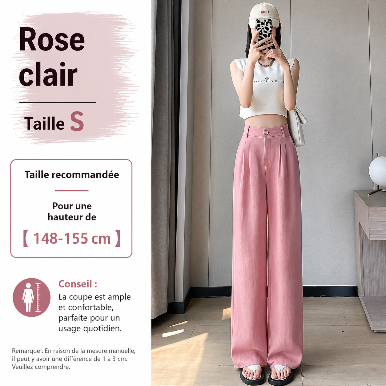 Pantalon Large Femme en Lin – Taille Haute & Coupe Fluide