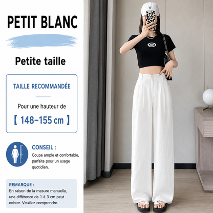 Pantalon Large Femme en Lin – Taille Haute & Coupe Fluide