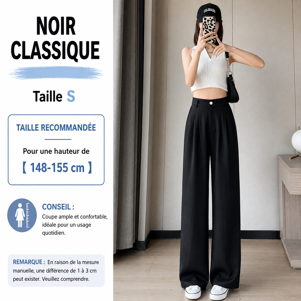 Pantalon Large Femme en Lin – Taille Haute & Coupe Fluide