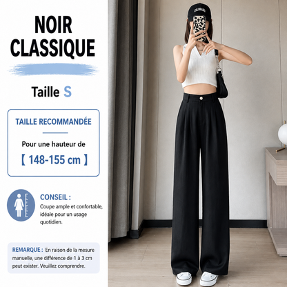 Pantalon Large Femme en Lin – Taille Haute & Coupe Fluide