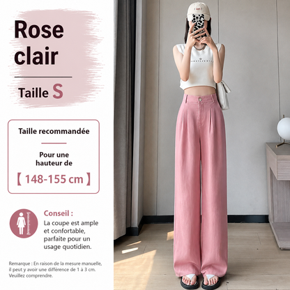 Pantalon Large Femme en Lin – Taille Haute & Coupe Fluide
