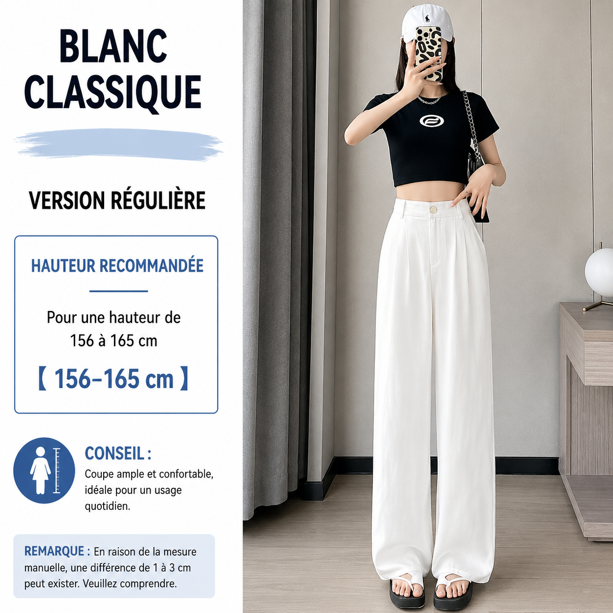 Pantalon Large Femme en Lin – Taille Haute & Coupe Fluide