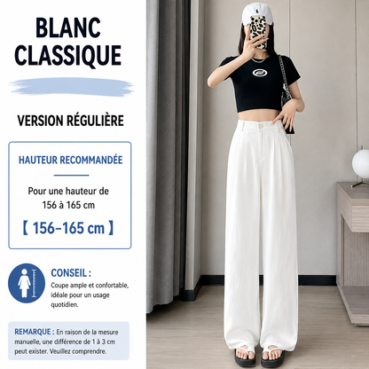 Pantalon Large Femme en Lin – Taille Haute & Coupe Fluide