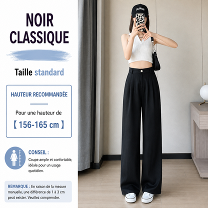Pantalon Large Femme en Lin – Taille Haute & Coupe Fluide