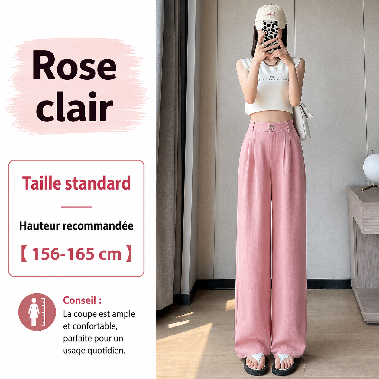 Pantalon Large Femme en Lin – Taille Haute & Coupe Fluide