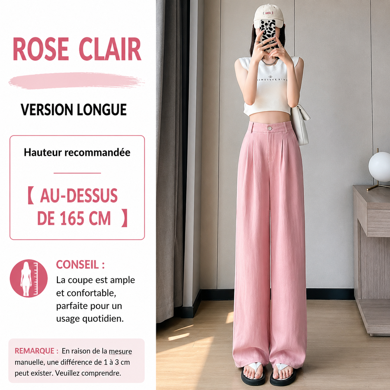 Pantalon Large Femme en Lin – Taille Haute & Coupe Fluide