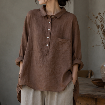 Chemise Femme Coton-Lin – Style Décontracté