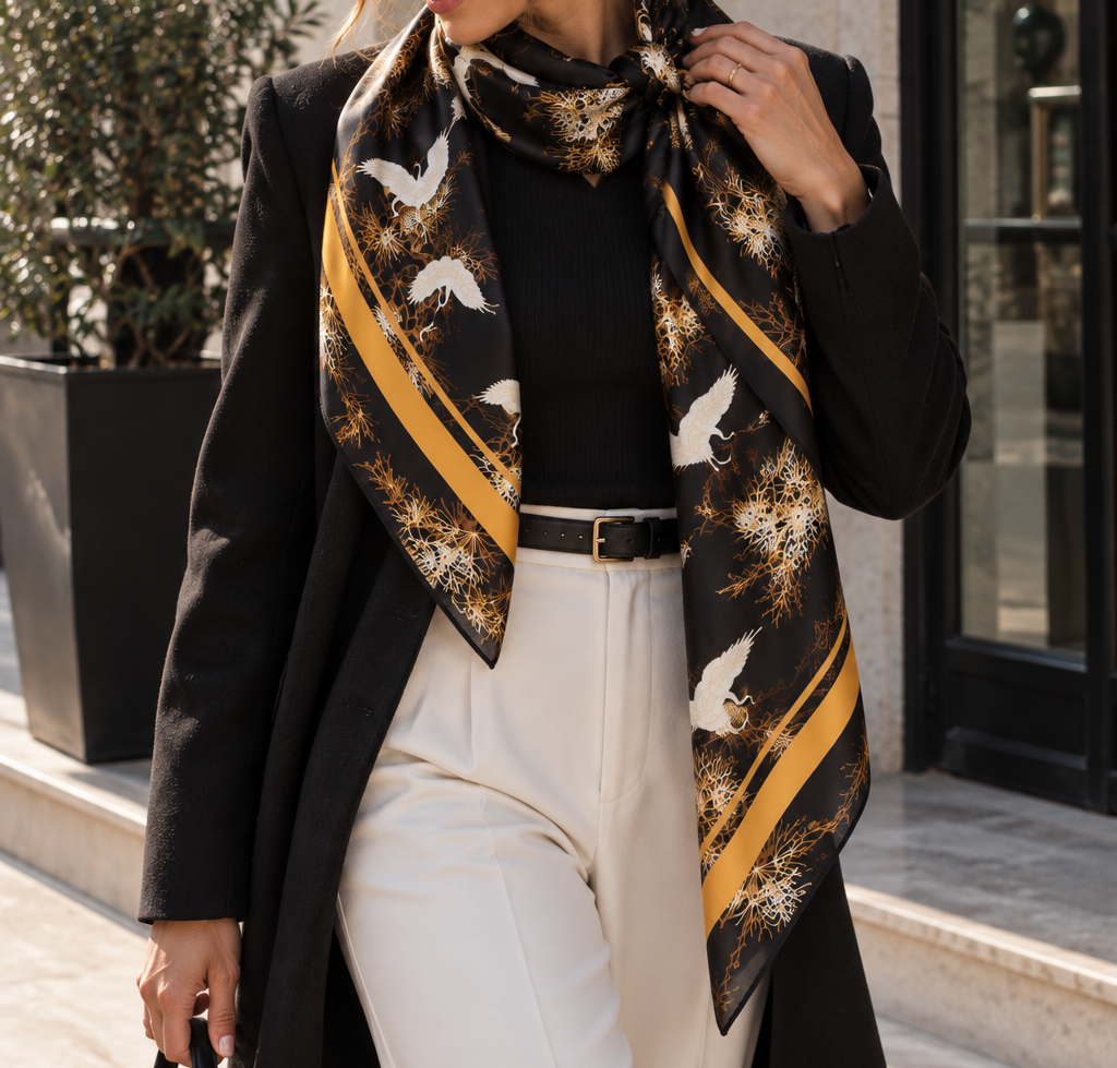Foulard Satin Femme Imprimé – Élégant & Chic