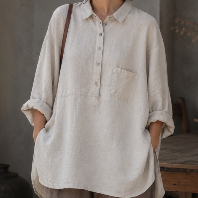Chemise Femme Coton-Lin – Style Décontracté