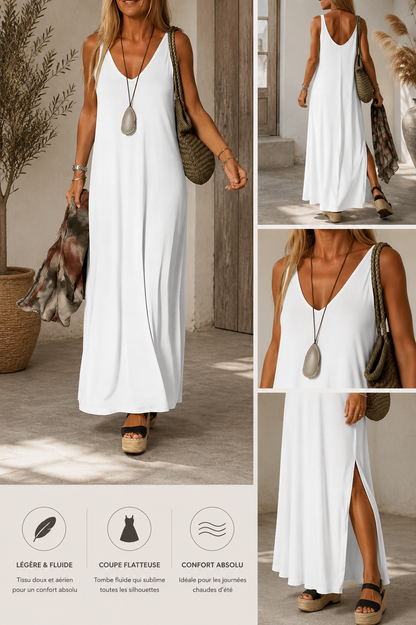 Robe Sexy à Bretelles et Col en V pour Femme