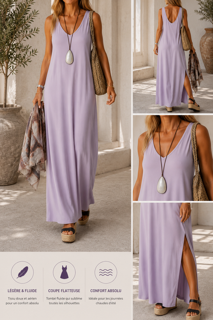 Robe Sexy à Bretelles et Col en V pour Femme