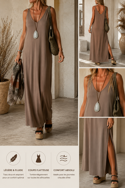 Robe Sexy à Bretelles et Col en V pour Femme