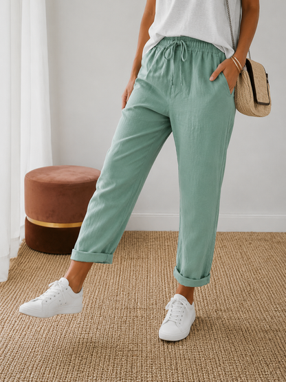 Pantalon Femme Coton-Lin – Confort & Légèreté