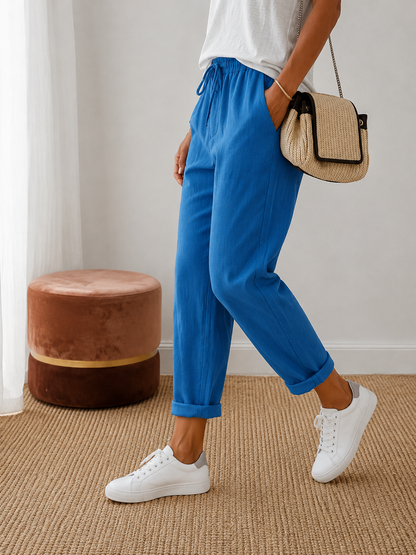 Pantalon Femme Coton-Lin – Confort & Légèreté