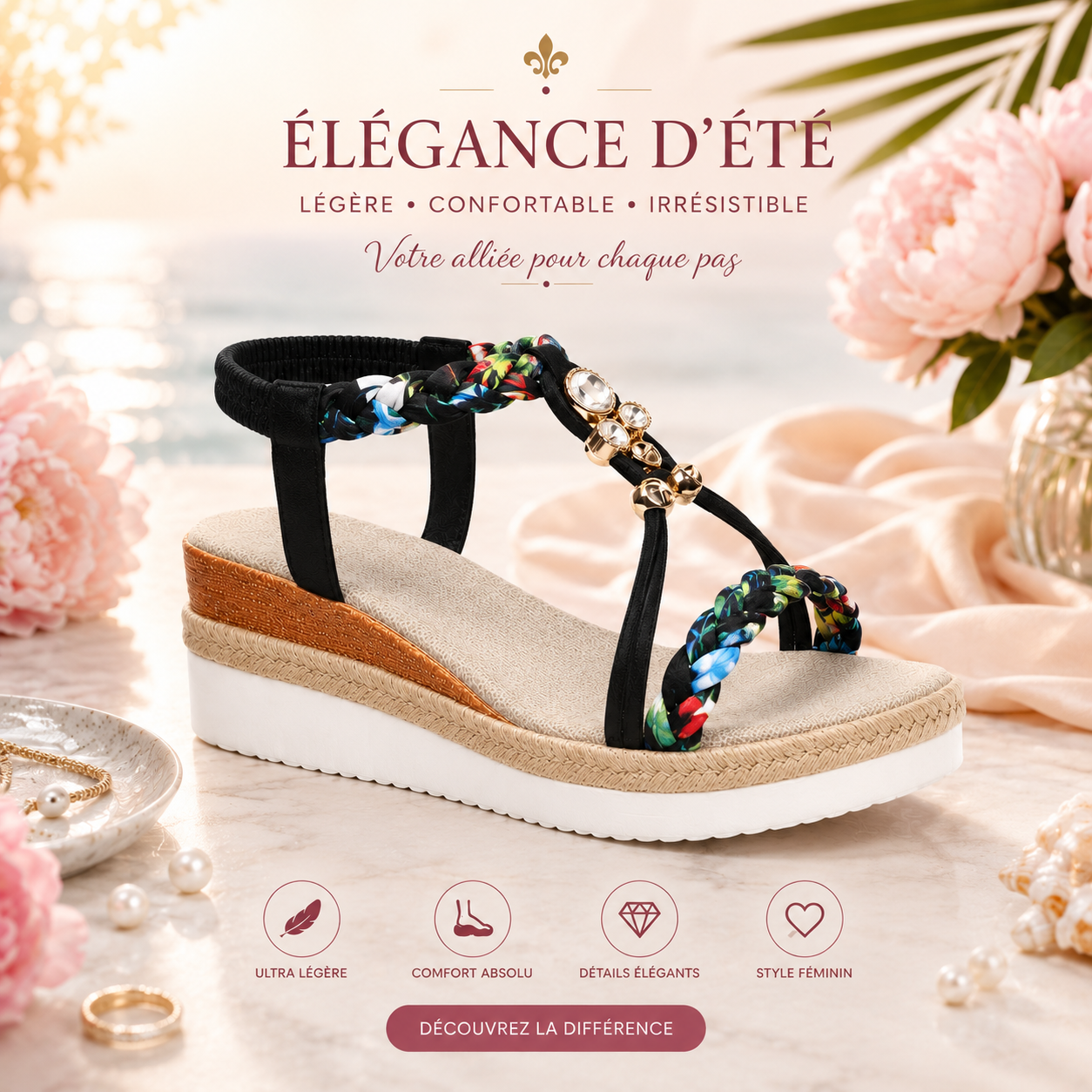 Sandales perles chic